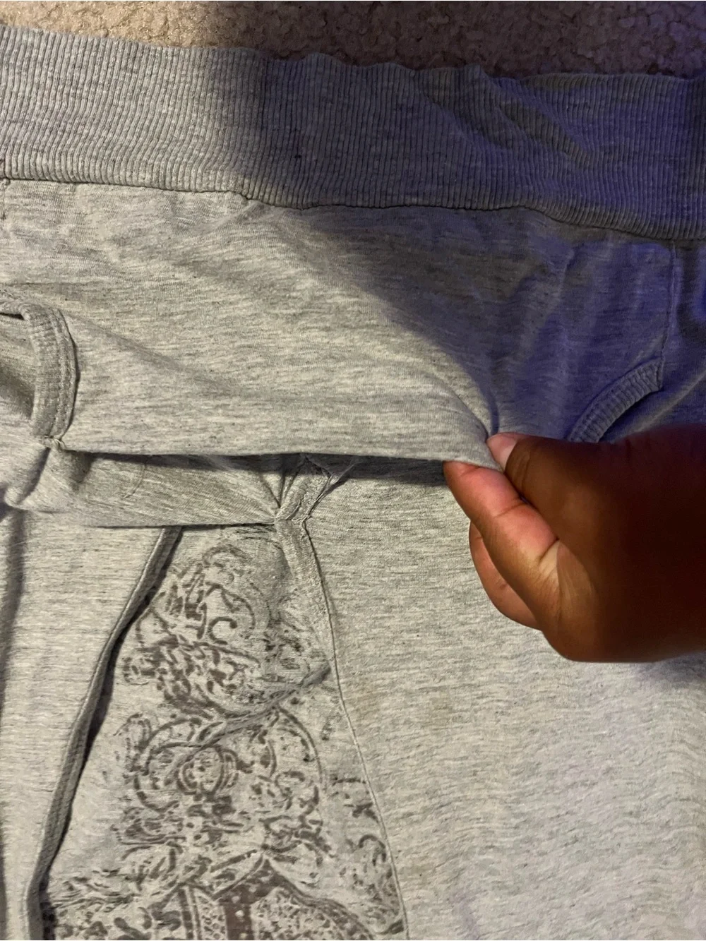 Light Gray Men's Up Hooded Sweater with Ornate Back Graphic
